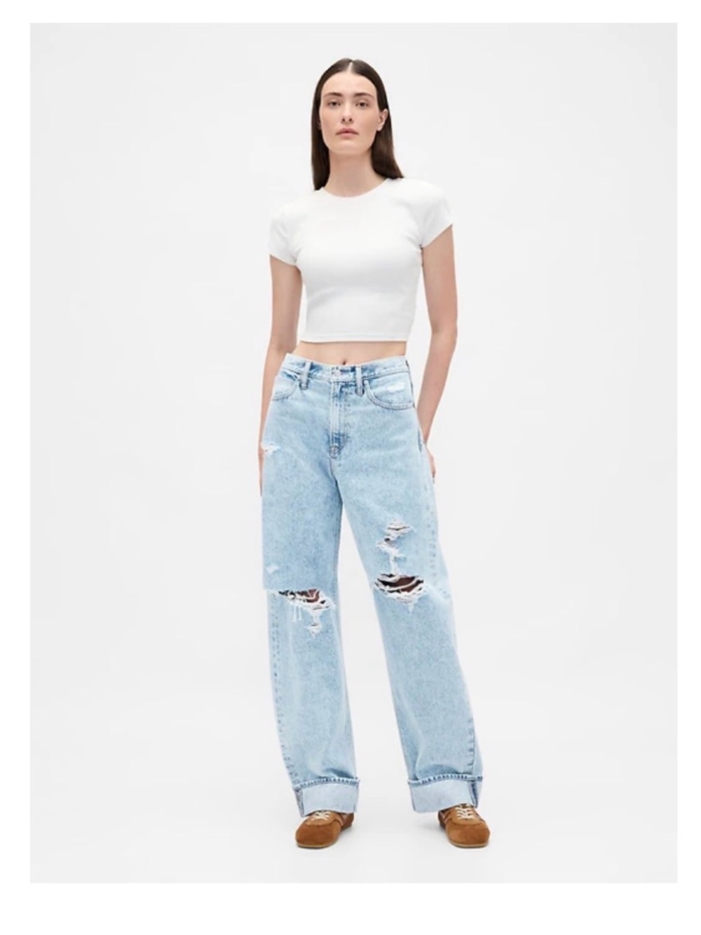 Gap High Rise Barrel Jeans | Light Indigo